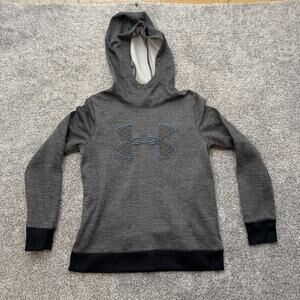 Under Armour Hoodie S ColdGear Funnel Neck Athleisure Chic Quilted Logo Loose